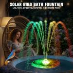 Solar Bird Bath Fountain Pump with LED Light