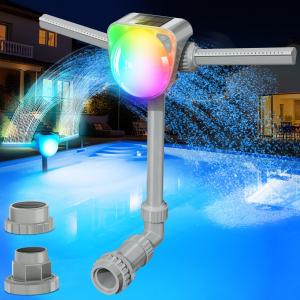 Solar Fountain with Light Show and Adjustable Sprays
