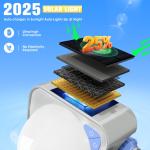 Solar Fountain with Light Show and Adjustable Sprays