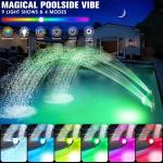 Solar Fountain with Light Show and Adjustable Sprays