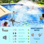 Solar Fountain with Light Show and Adjustable Sprays