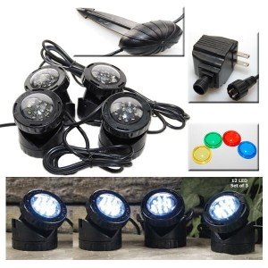 4-LED Underwater Pond Fountain Light Kit