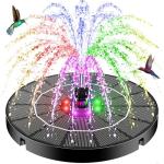 Solar Water Fountain with LED Lights and 7 Nozzles