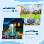 Solar Water Fountain with LED Lights and 7 Nozzles