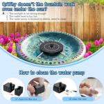 Solar Water Fountain with LED Lights and 7 Nozzles