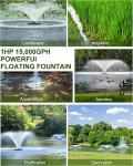 1HP Pond Fountain Pump 15000GPH with 100ft Cord