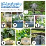 Solar Fountain Pump with Battery and Nozzles