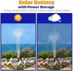 Solar Bird Bath Fountain Pump with 6 Nozzles