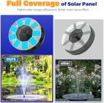 Solar Bird Bath Fountain Pump with 6 Nozzles