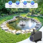 LED Floating Pond Fountain with 40W Pump