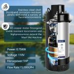 750W Pond Aerator Fountain with Timer & Cord