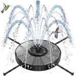 Solar Fountain with Adjustable Spray Heights and Nozzles