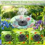 Solar Fountain with Adjustable Spray Heights and Nozzles