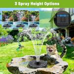Solar Bird Bath Fountain with 3 Spray Heights