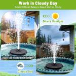 Solar Bird Bath Fountain with 3 Spray Heights