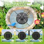 Solar Bird Bath Fountain with 3 Spray Heights