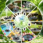 Solar Bird Bath Fountain with 3 Spray Heights