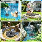 Solar Bird Bath Fountain with 3 Spray Heights