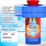 15000 GPH Automatic Floating Pond Fountain Aerator