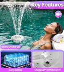 LanAqua Rechargeable Floating Pool Fountain with Lights