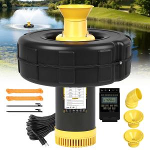 Powerful 1HP Floating Pond Fountain Aerator 15000 GPH