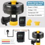 Powerful 1HP Floating Pond Fountain Aerator 15000 GPH
