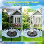 Solar Bird Bath Fountain with 7 Nozzles