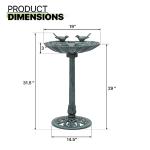 29-Inch Solar Fountain Bird Bath for Outdoors