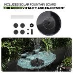 29-Inch Solar Fountain Bird Bath for Outdoors