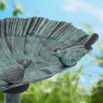 29-Inch Solar Fountain Bird Bath for Outdoors