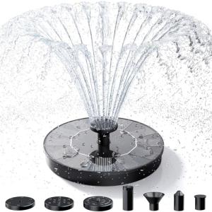 AISITIN Solar Bird Bath Fountain with 6 Nozzles
