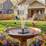 AISITIN Solar Bird Bath Fountain with 6 Nozzles