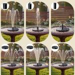 AISITIN Solar Bird Bath Fountain with 6 Nozzles