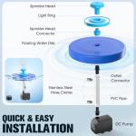 Large Floating Pond Fountain with LED Lights