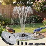 AISITIN Solar Bird Bath Fountain with 6 Nozzles