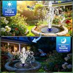 Solar Fountain with LED Light and 7 Nozzles