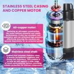 Stainless Steel 4HP Floating Pond Fountain Aerator