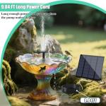 Solar Bird Bath Fountain with Separate Pump