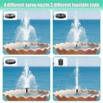 Solar Bird Bath Fountain with Separate Pump