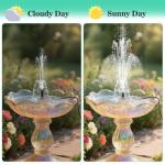 Solar Bird Bath Fountain with Separate Pump