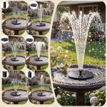 AISITIN Solar Fountain with 6 Nozzles for Gardens