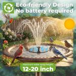 AISITIN Solar Fountain with 6 Nozzles for Gardens