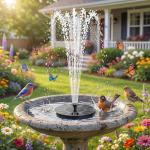 AISITIN Solar Fountain with 6 Nozzles for Gardens