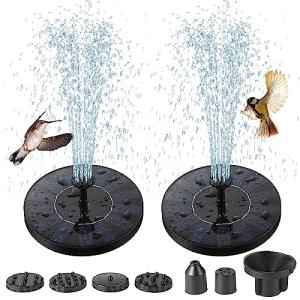 2 Pack Solar Bird Bath Fountain Pump with Nozzles