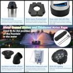 1HP Floating Pond Fountain with Dynamic RGB Lights