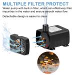 Solar Fountain Pump with 3 Nozzles and 132 GPH