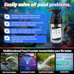 1HP Floating Pond Fountain with Dynamic RGB Lights