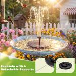 2.5W Solar Fountain Pump for Bird Baths & Gardens