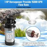 Floating Pond Fountain Aerator with Color-Changing LED