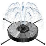 Solar Fountain with 7 Nozzles and Adjustable Height